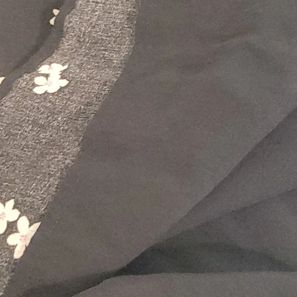 J.Jill Womens XL Petite Black Sleeveless Faux Wrap Maxi Dress Star Floral Ruffle - Picture 8 of 11